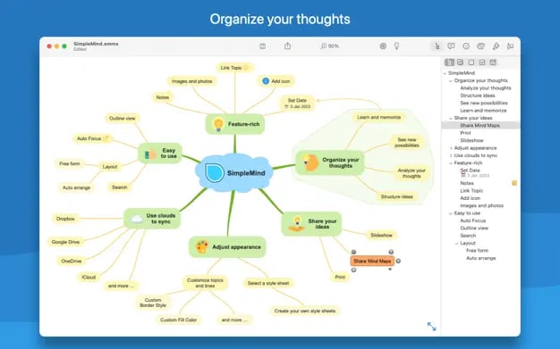 Simple Mind mapping software for Mac