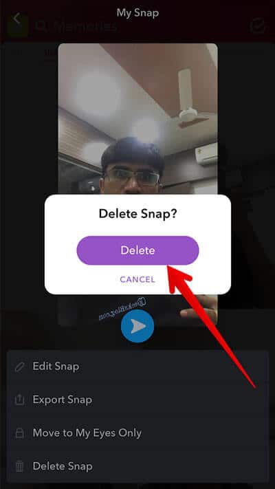 Delete Photo from Snapchat on iPhone