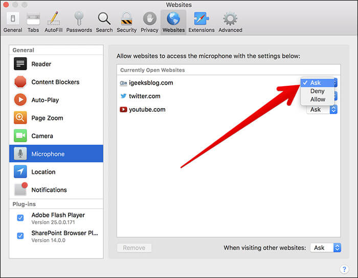 Grant Microphone Access to Safari on Mac