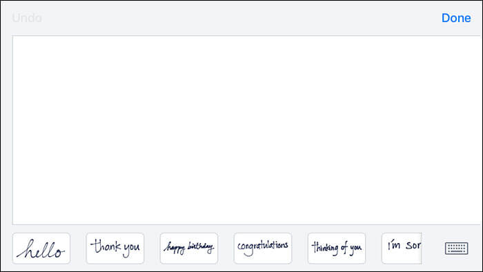Blank Canvas for Handwritten Message on iPhone