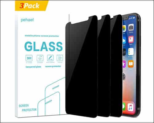 pehael iPhone X XS Privacy Tempered Glass Screen Protector