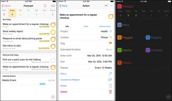 OmniFocus 2 Managing Schoolwork iPhone and iPad App Screenshot