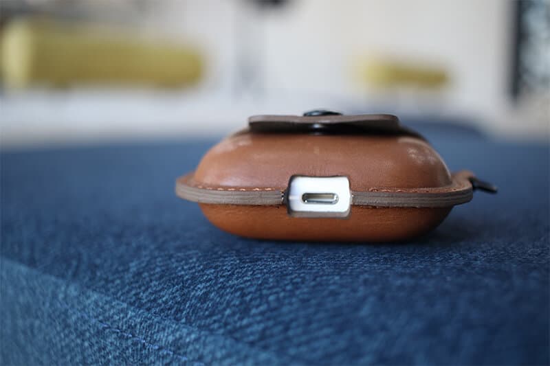 AirSnap Pro Leather Case Cut out for Wired Charging