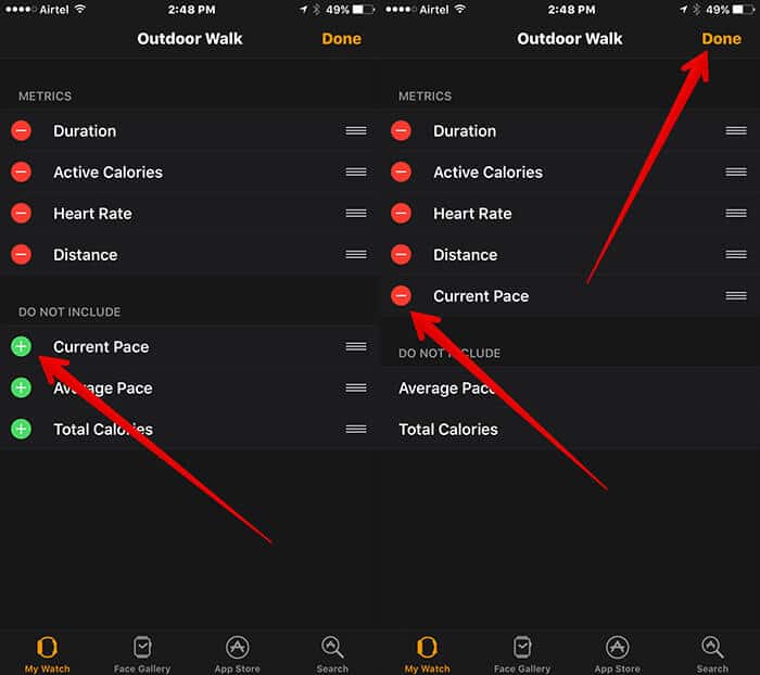 Add Metric to Workout on Apple Watch