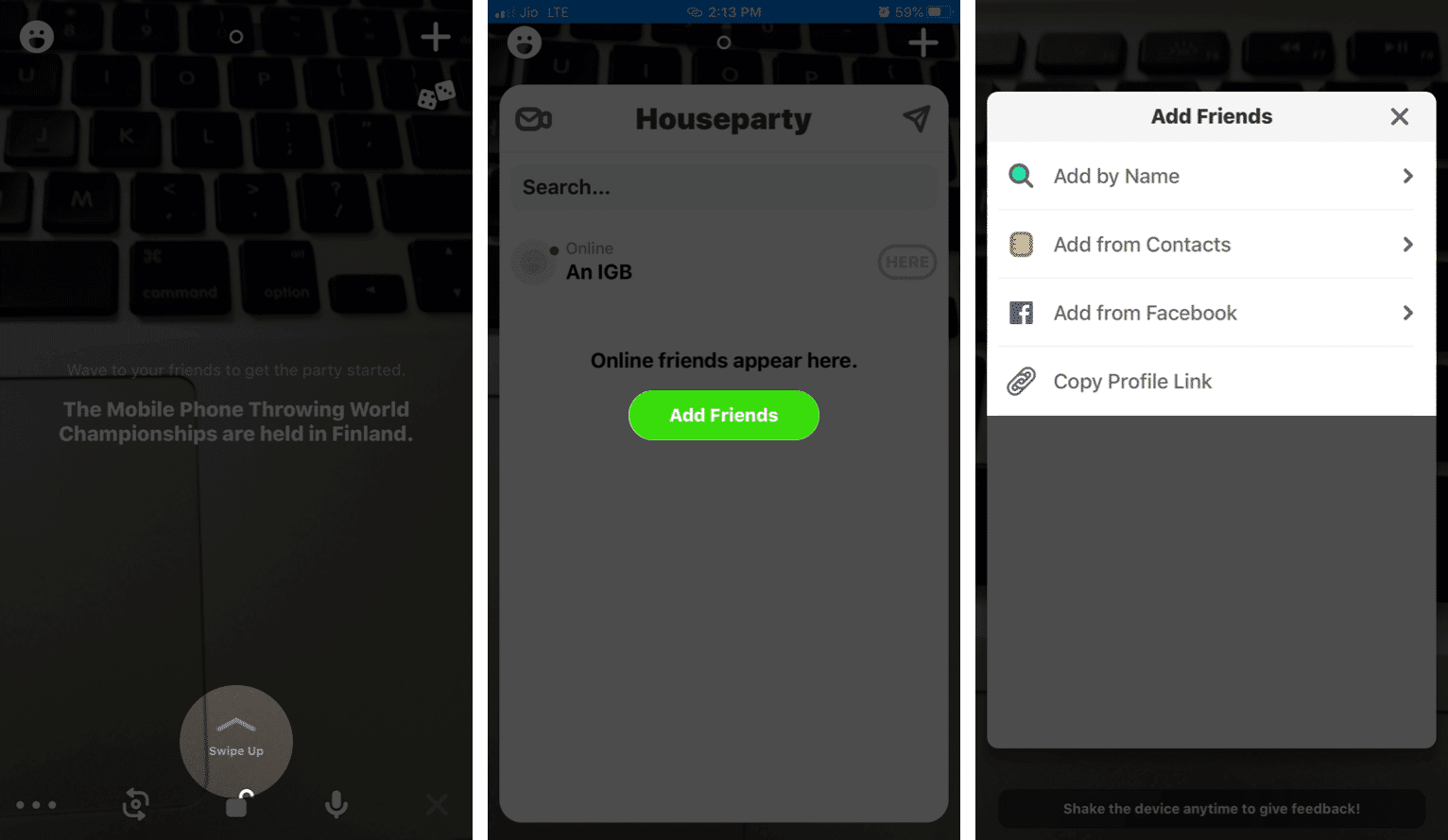 Add Friends in Houseparty on iPhone