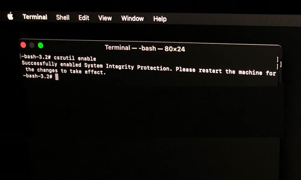 turn on system integrity protection on mac