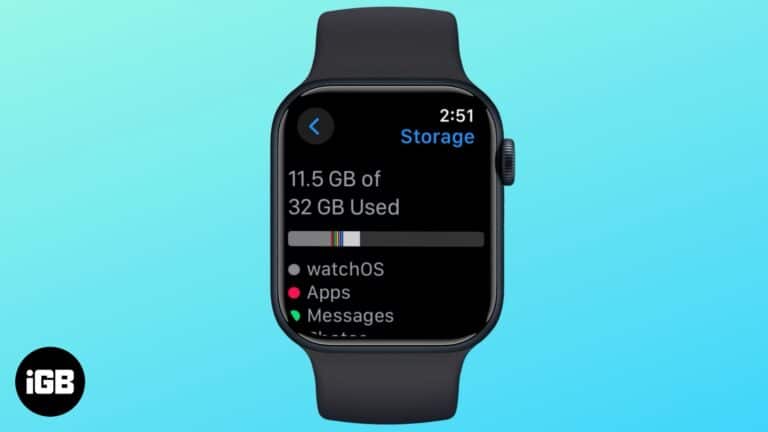Check the storage space on Apple Watch.