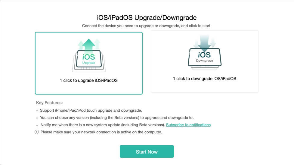 use anyfix software to upgrade or downgrade ios with just one click