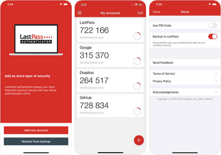 LastPass Authenticator Two Factor Authentication iPhone App