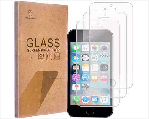 Mr Shield Tempered Glass Screen Protector for iPhone SE 5s and iPhone 5