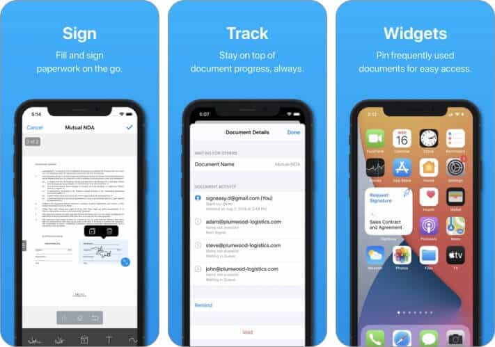 Signeasy sign and fill docs iPhone and iPad App Screenshot
