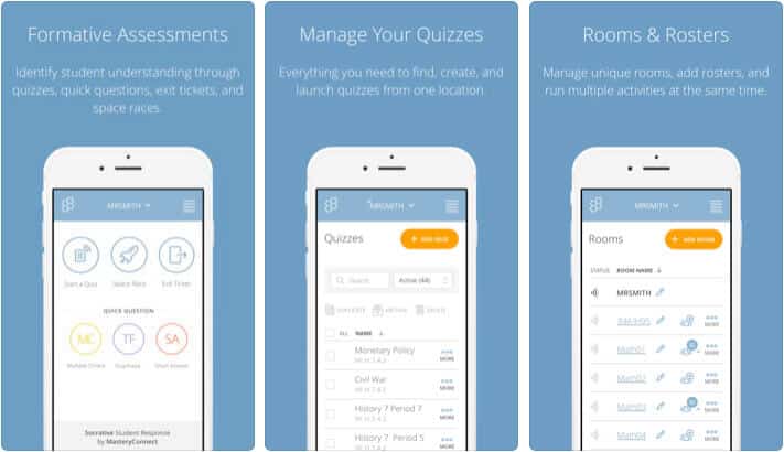Socrative Teacher iPhone and iPad Assessments App Screenshot