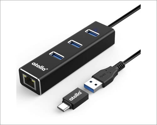Bauihr USB 30 Hub Ethernet with USB C Adapter for MacBook