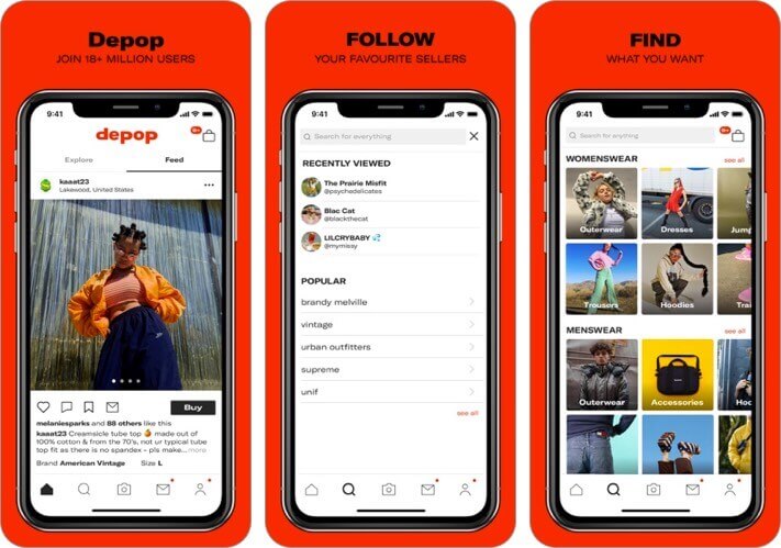 depop   streetwear  vintage iphone and ipad fashion app screenshot