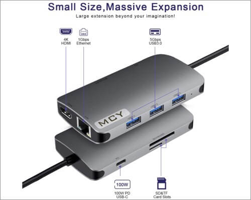 MCY 8 in 1 Type c Hub Adapter for MacBook