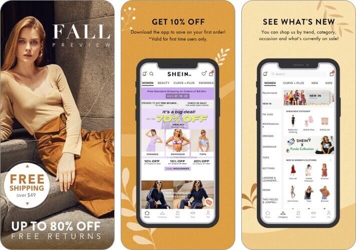 shein fashion shopping online iphone and ipad app screenshot