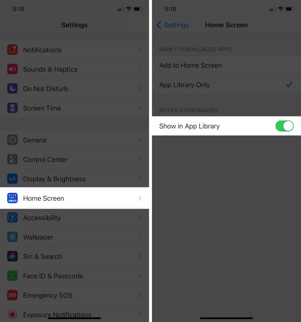 Show Notifications Badges in App Library