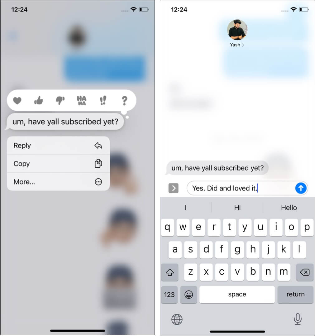 Use in line replies to reply to a specific message in the conversation