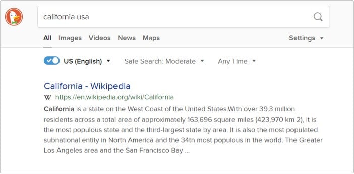 Select Maps option from displayed below search bar on Windows