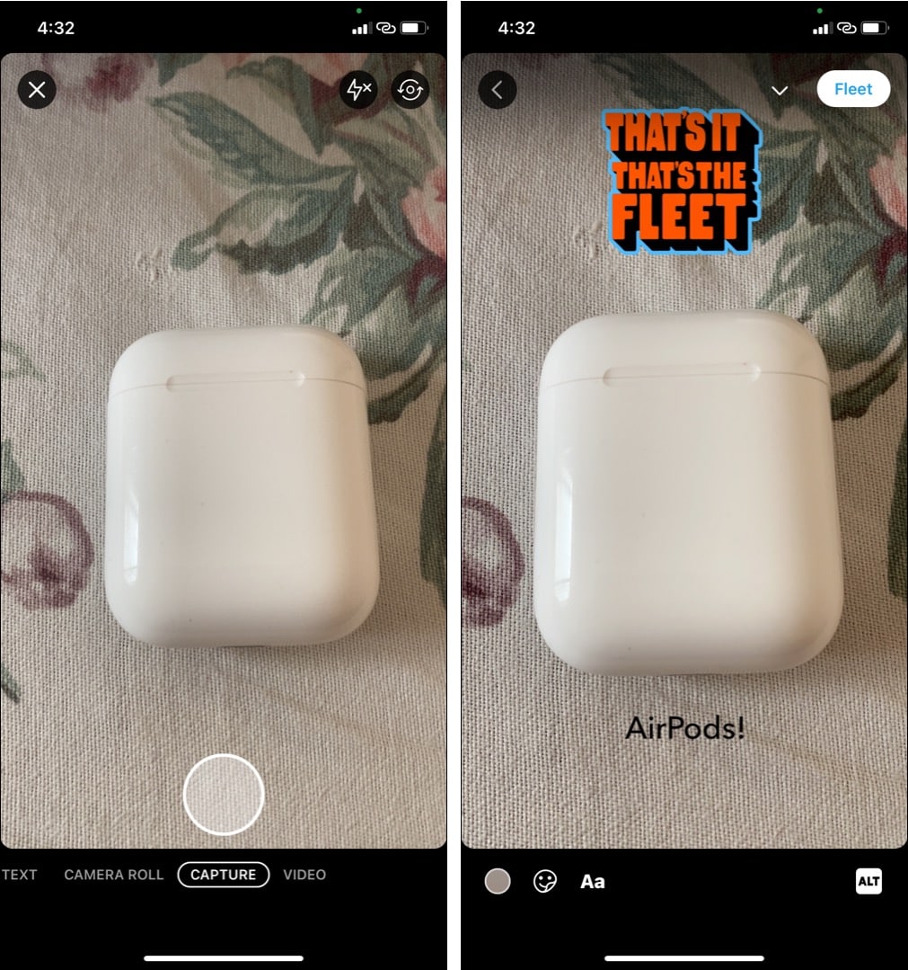 Capture and Video Twitter Fleets