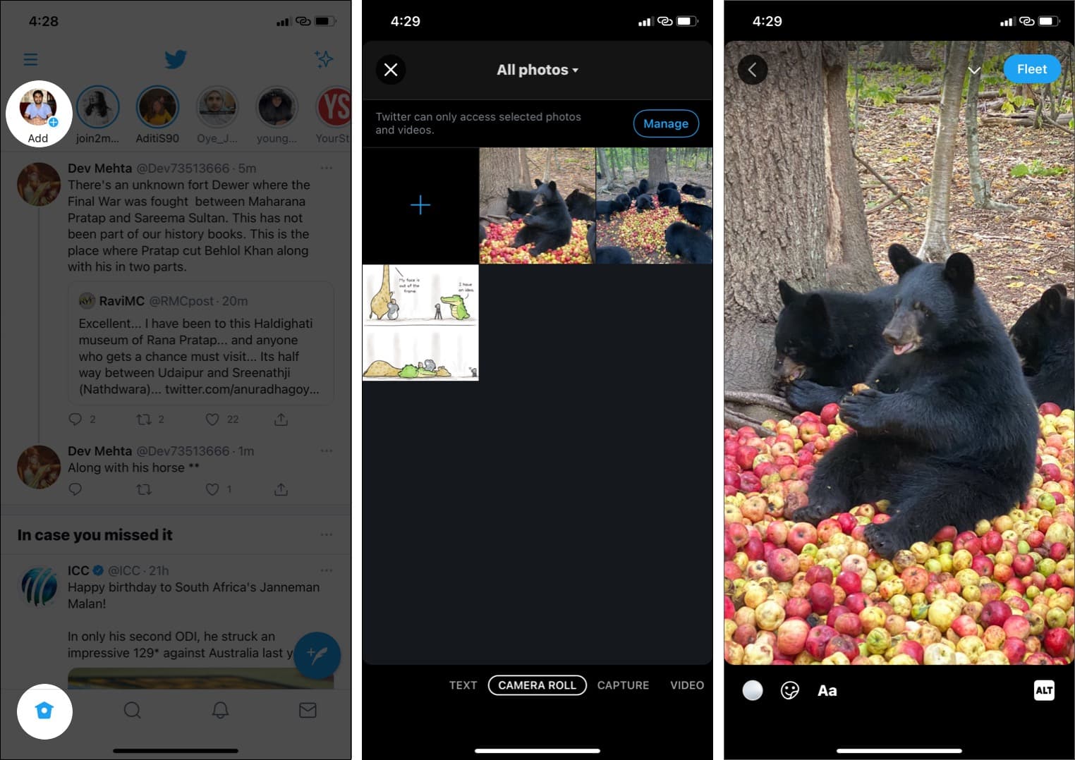How to create a new Twitter Fleet on iPhone