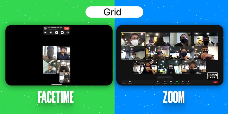 Facetime Vs Zoom Grid view