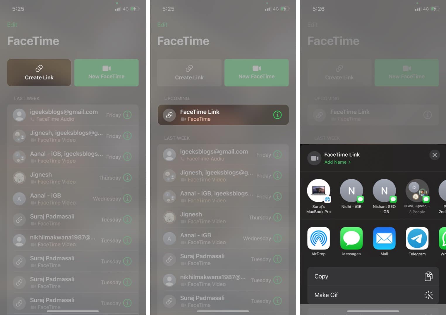 How to create and share a facetime link in ios 15