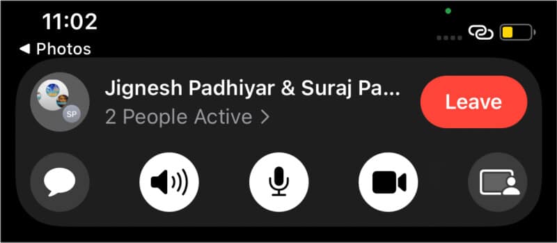 FaceTime buttons for mute speaker and more