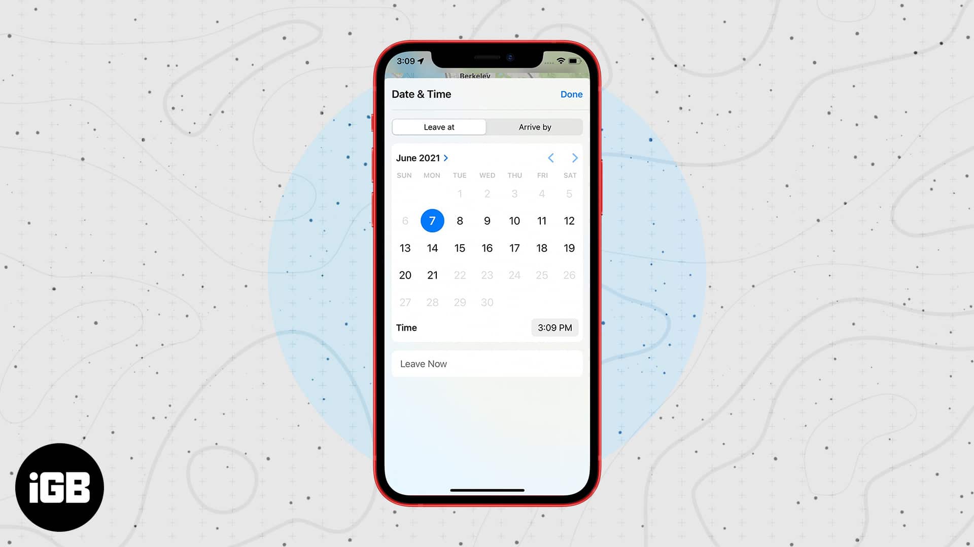 How to set arrival and leaving time for driving directions in apple maps