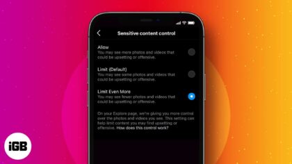 How to use instagram sensitive content control