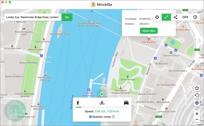 2 spot mode of Foneazy MockGo for Mac