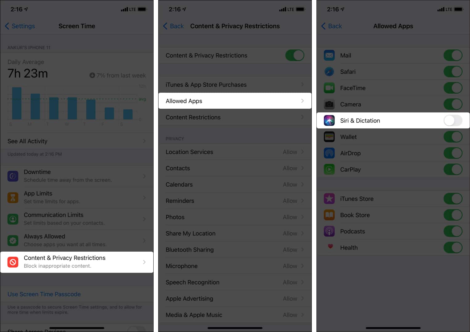 How to restrict Siri  Dictation altogether on iPhone or iPad