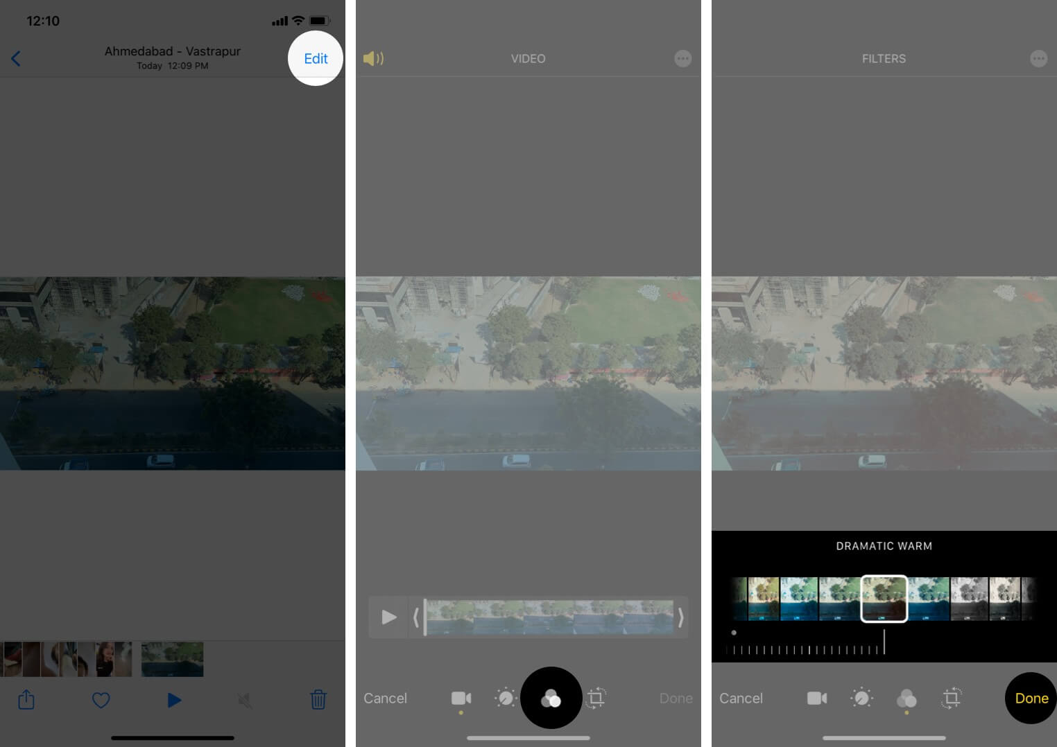 apply filter to video on iphone