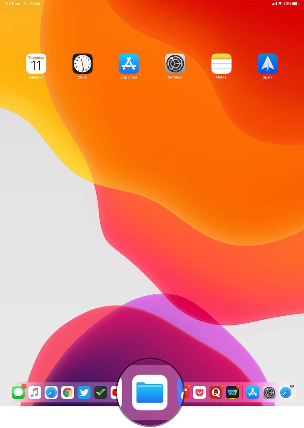 Open Files app on iPad or iPhone