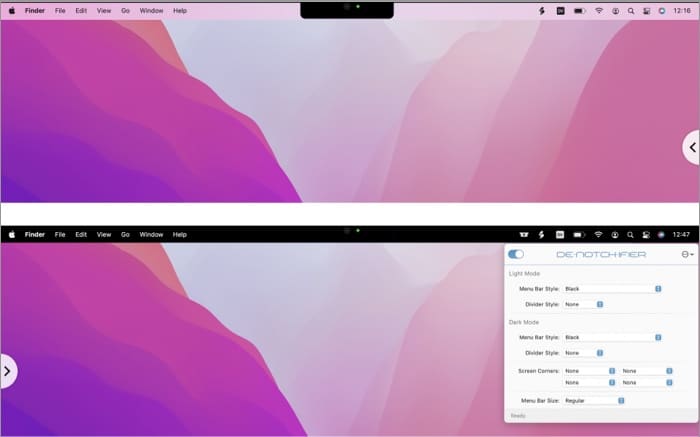 De Notch ifier app to hide notch in 2021 MacBook Pro