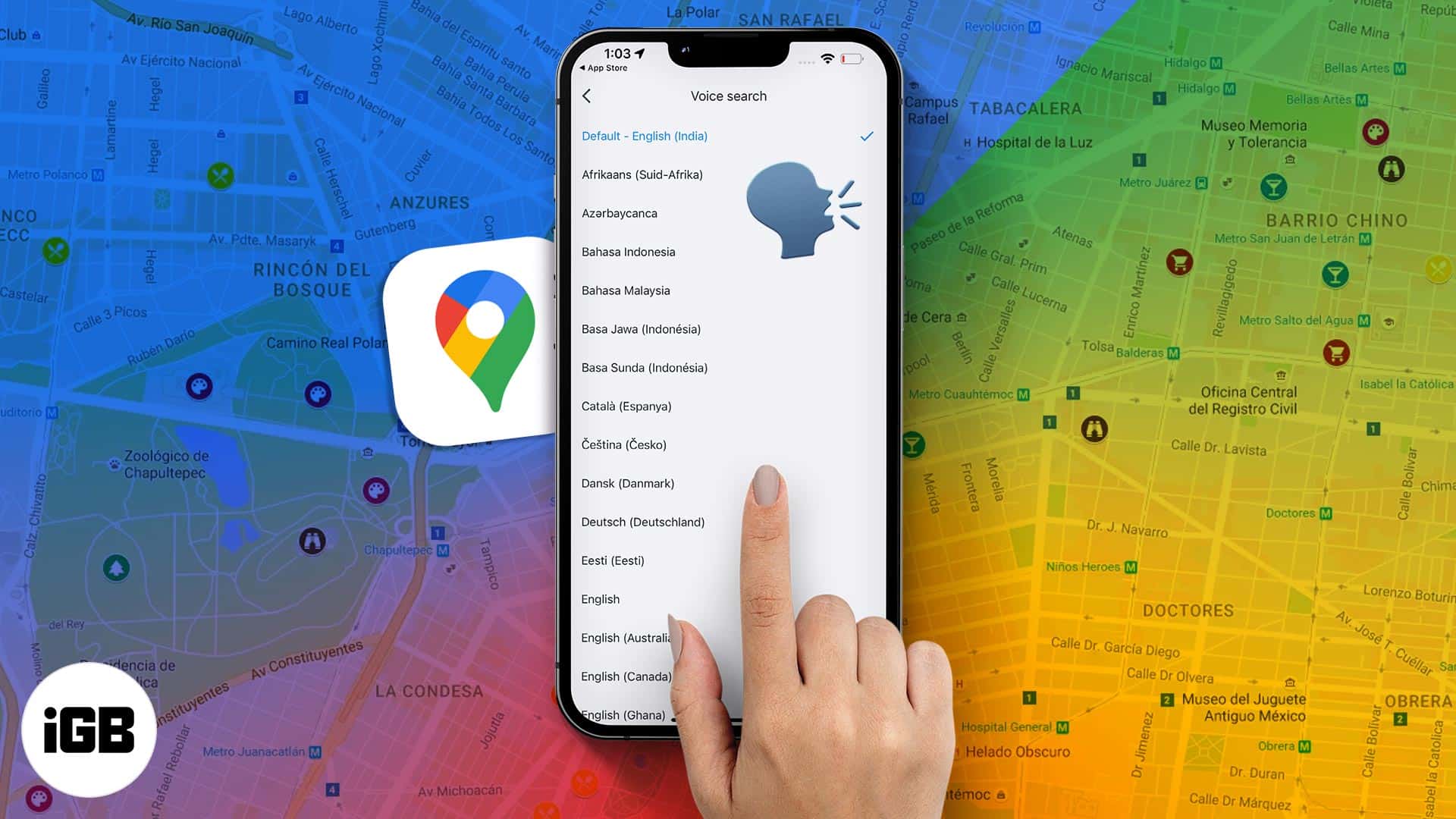 How to change google maps voice and language on iphone