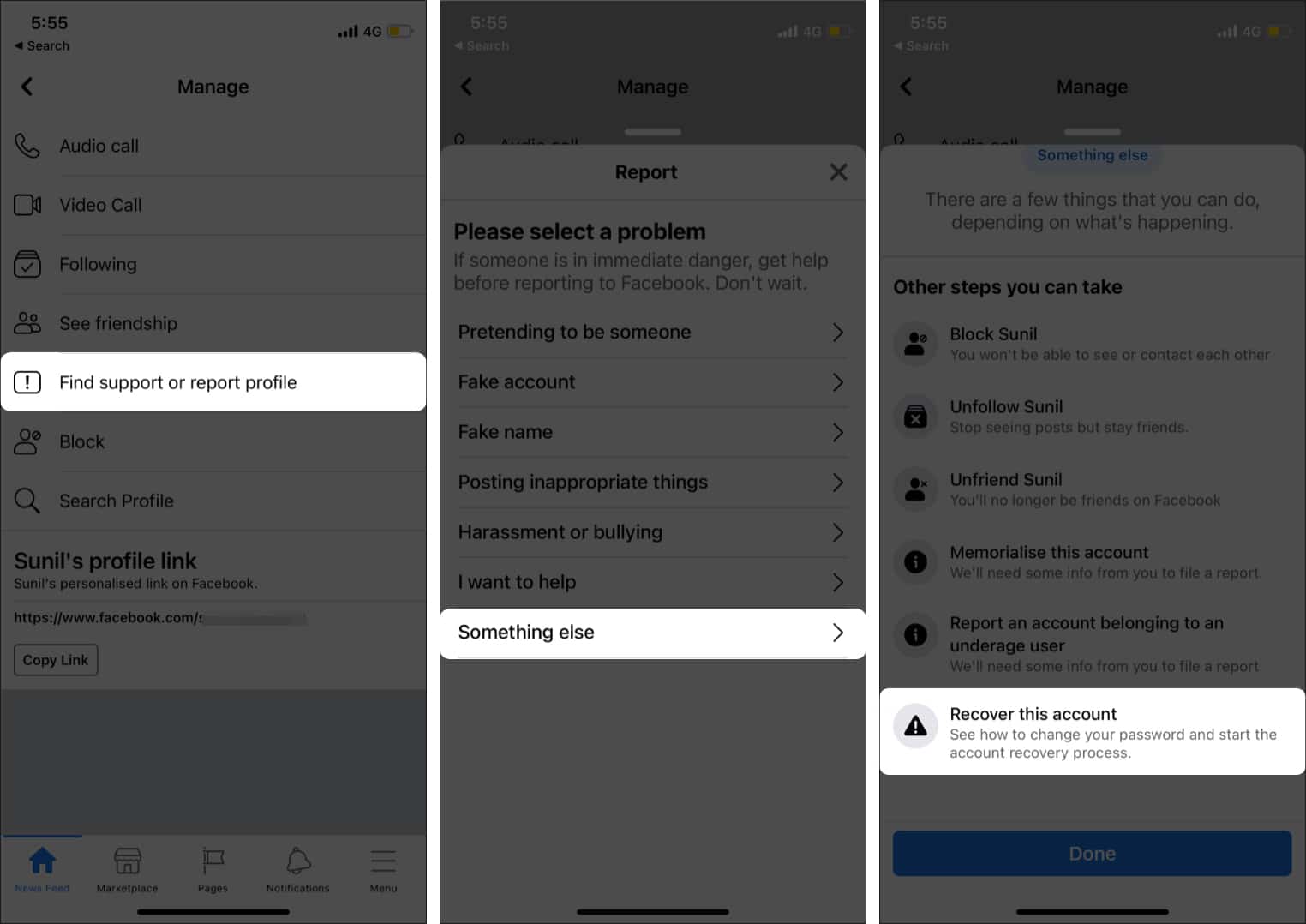 Recover an old Facebook account