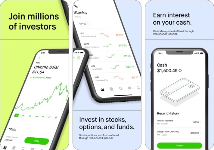 Robinhood best cryptocurrency apps for iPhone screenshot