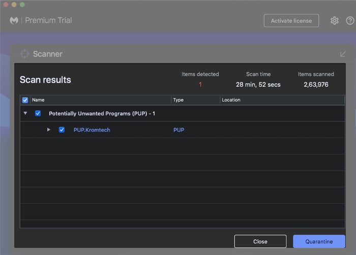 Scan for malware on Mac