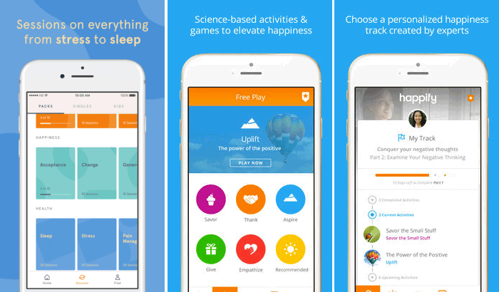 Happify Stress Relieving iPhone and iPad App Screenshot