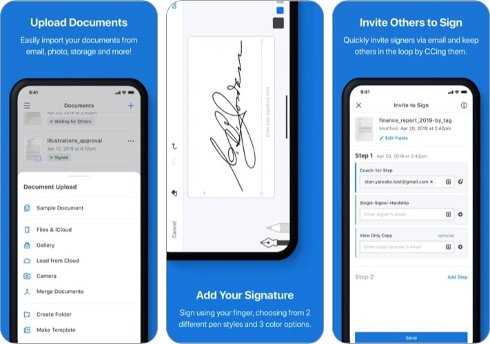 signNow electronic signature app for iPhone