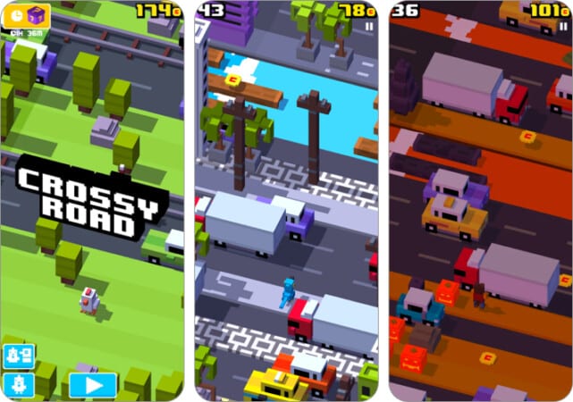 Crossy Road one handed game for iPhone and iPad
