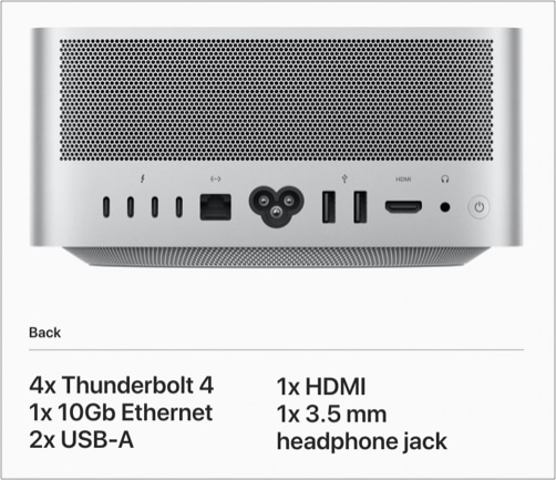 Back of Apple Mac Studio