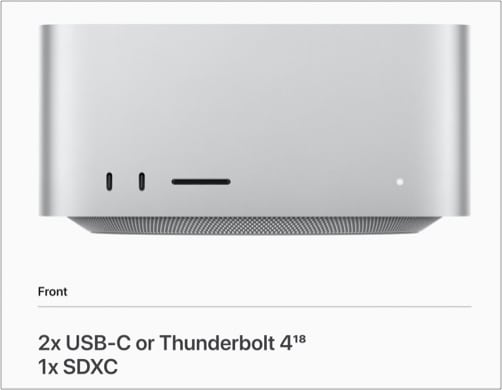 Front of Apple Mac Studio