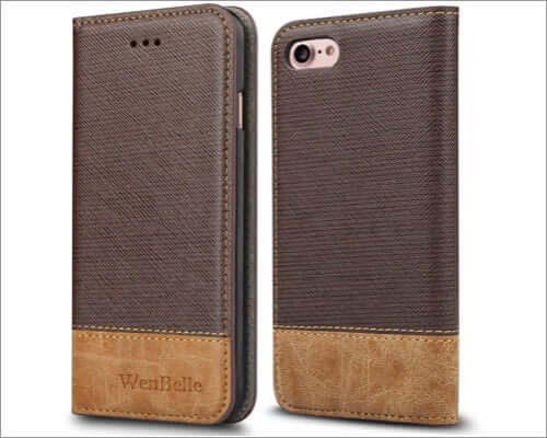 wenbelle iphone se 2020 leather folio cover
