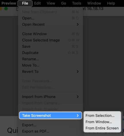 click file take screenshot in preview
