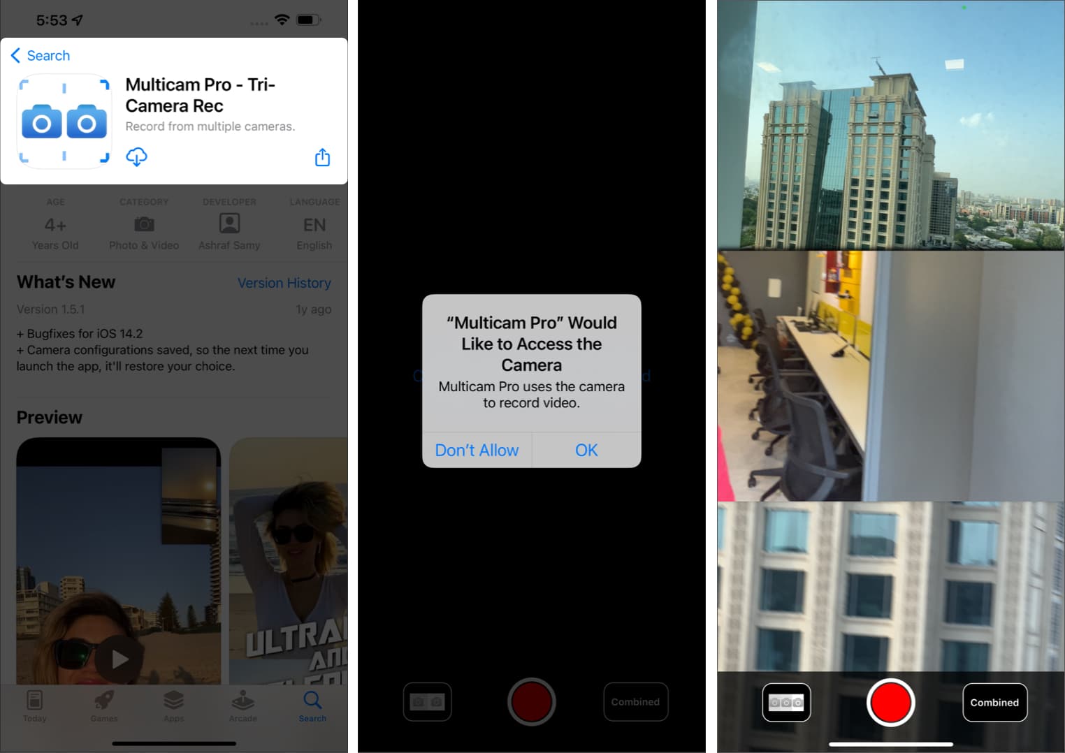 How to multi capture videos on iPhone