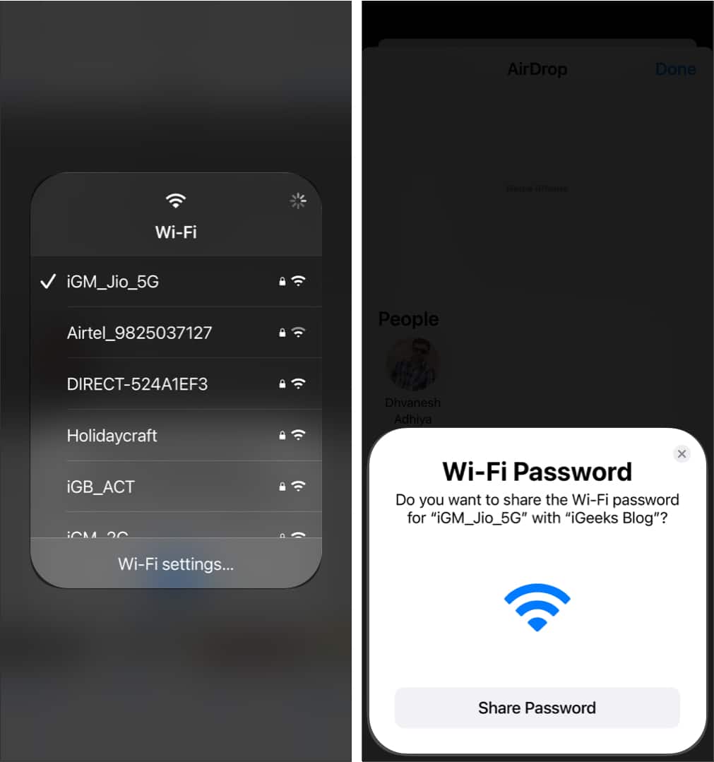 Share Wi Fi password to Mac and iPhone
