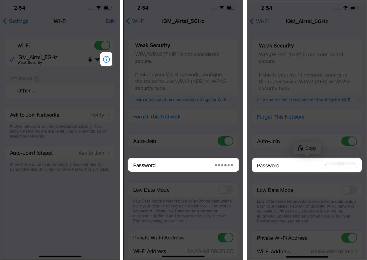 Check or Share Wi Fi Password in iOS 16 on iPhone