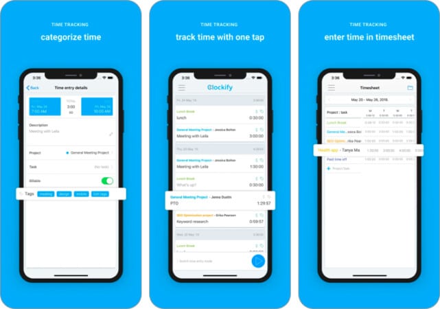 Clockify Time Tracker for iPhone and iPad